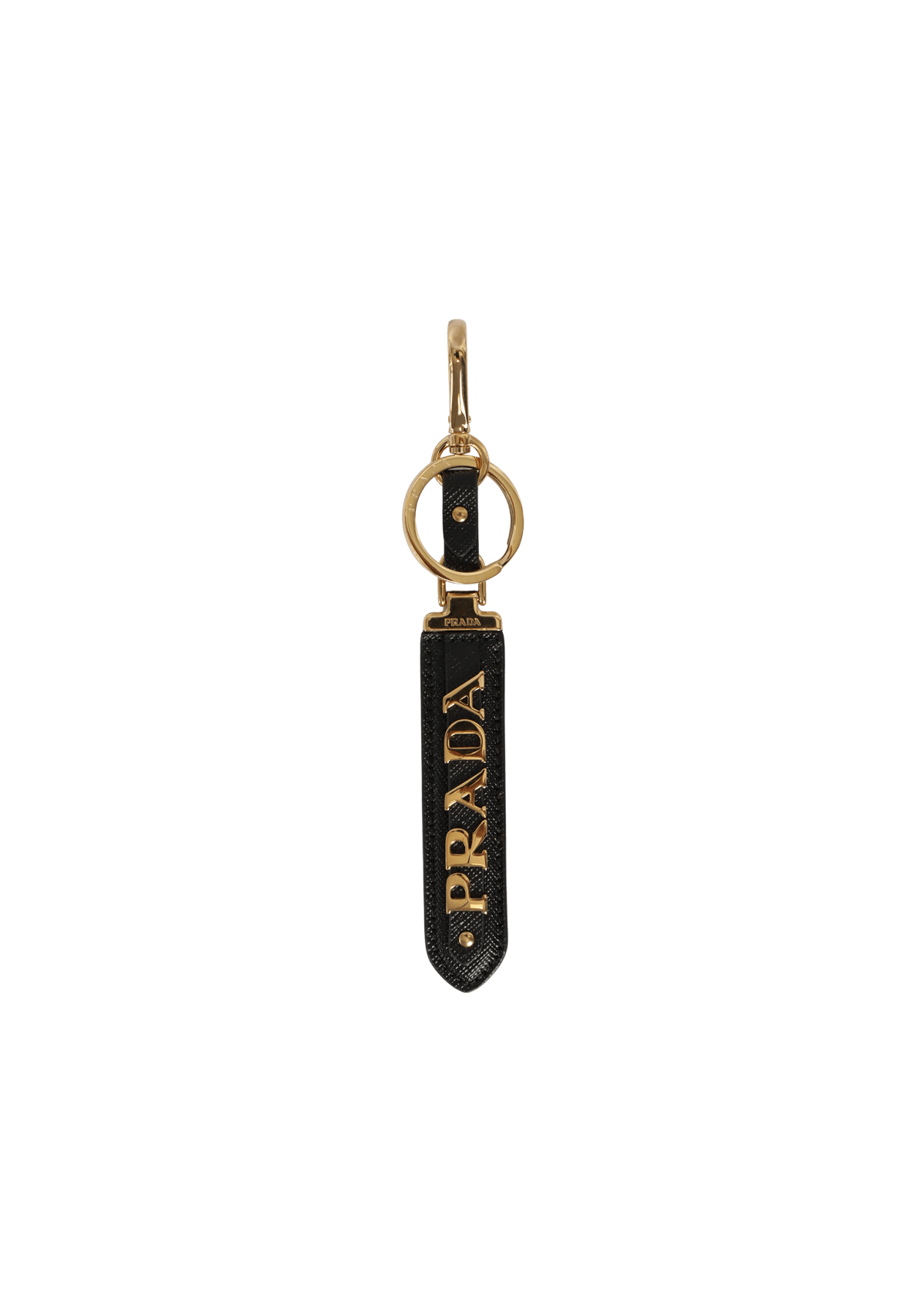 CHAVEIRO PRADA LEATHER KEYCHAIN PRETO ORIGINAL – Gringa
