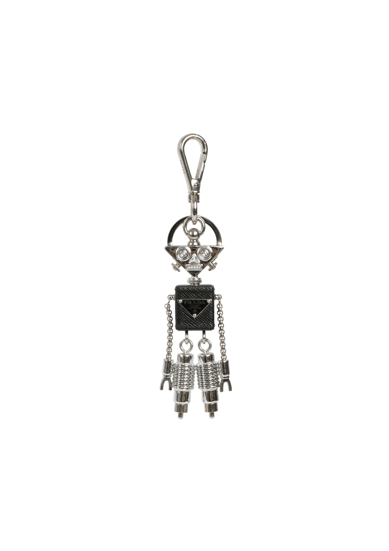 SAFFIANO LEATHER ROBOT TRICK KEYCHAIN