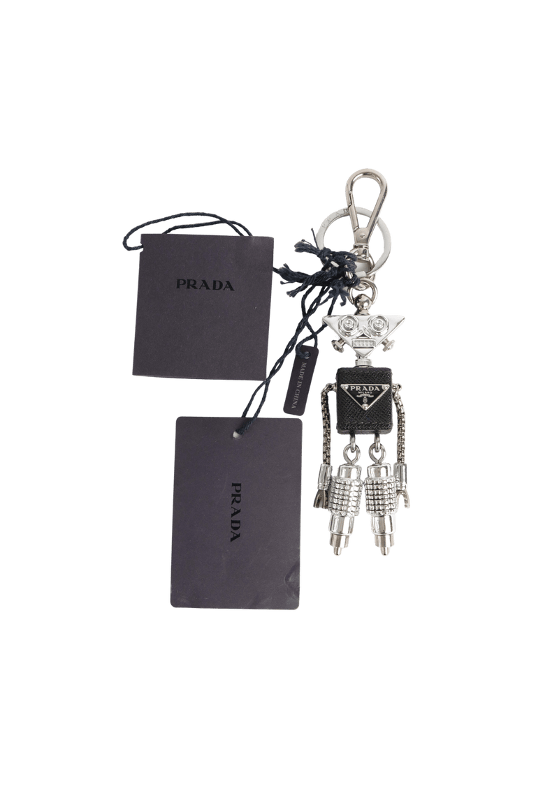 SAFFIANO LEATHER ROBOT TRICK KEYCHAIN