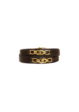 VINTAGE CHAIN LEATHER BELT 75