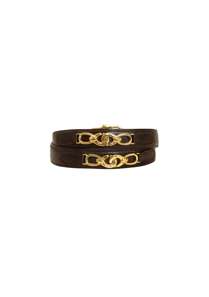 VINTAGE CHAIN LEATHER BELT 75