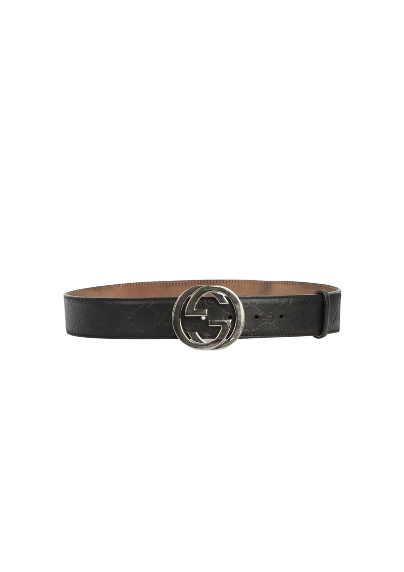 GUCCISSIMA INTERLOCKING G LOGO BELT 100