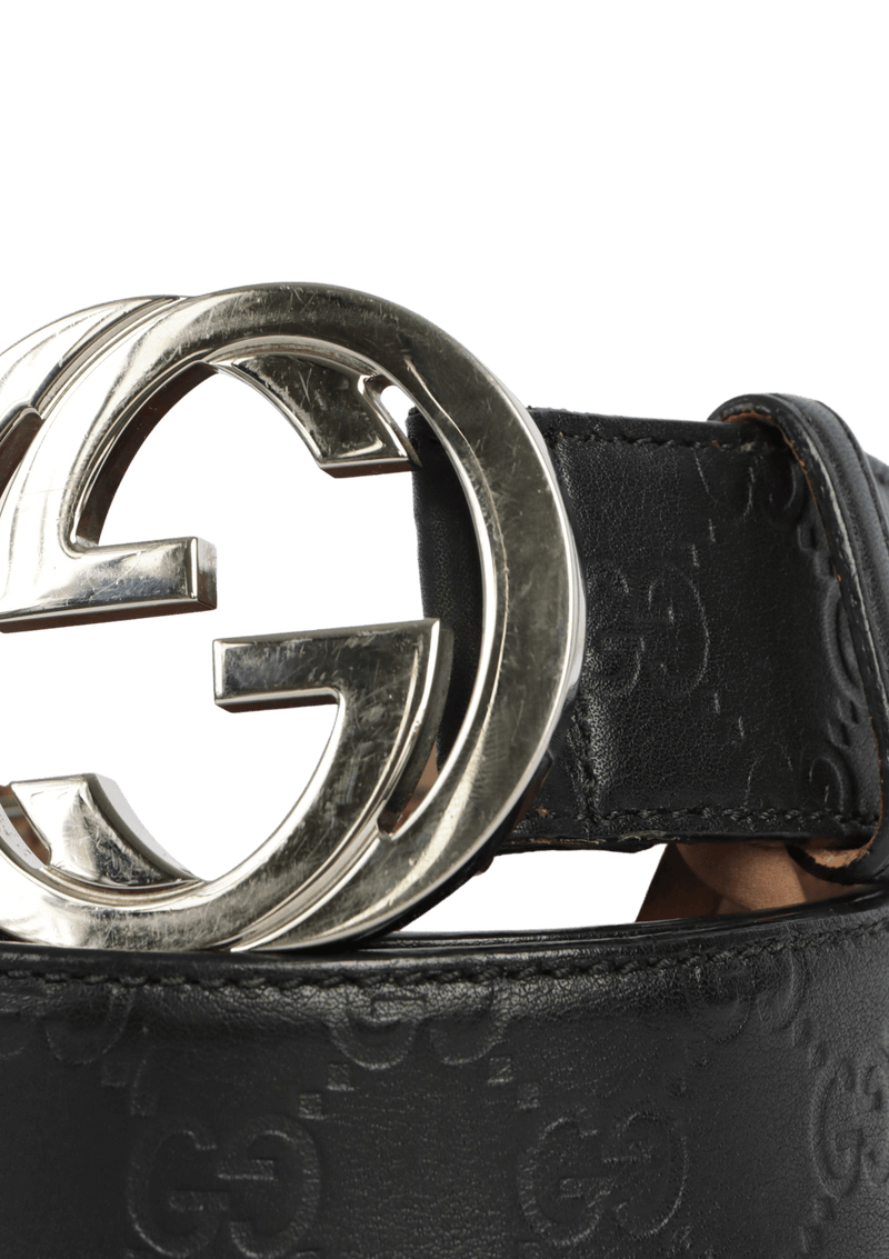 GUCCISSIMA INTERLOCKING G LOGO BELT 100