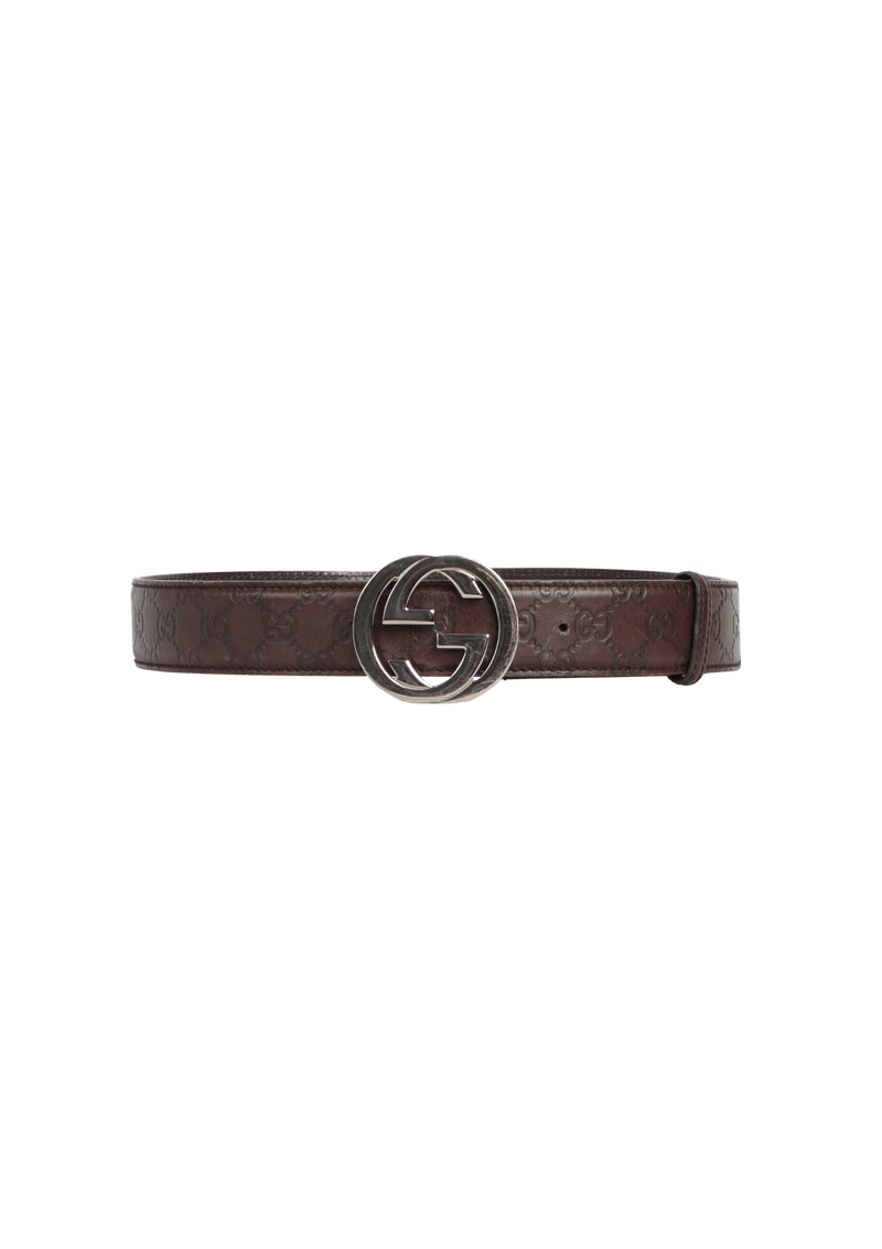 GUCCISSIMA INTERLOCKING G LOGO BELT 85