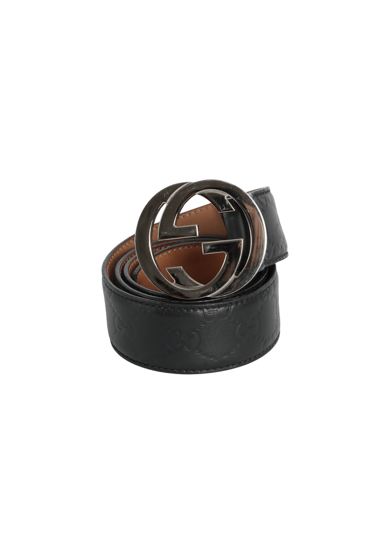 GUCCISSIMA INTERLOCKING G LOGO BELT 95