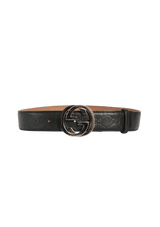 GUCCISSIMA INTERLOCKING G LOGO BELT 95