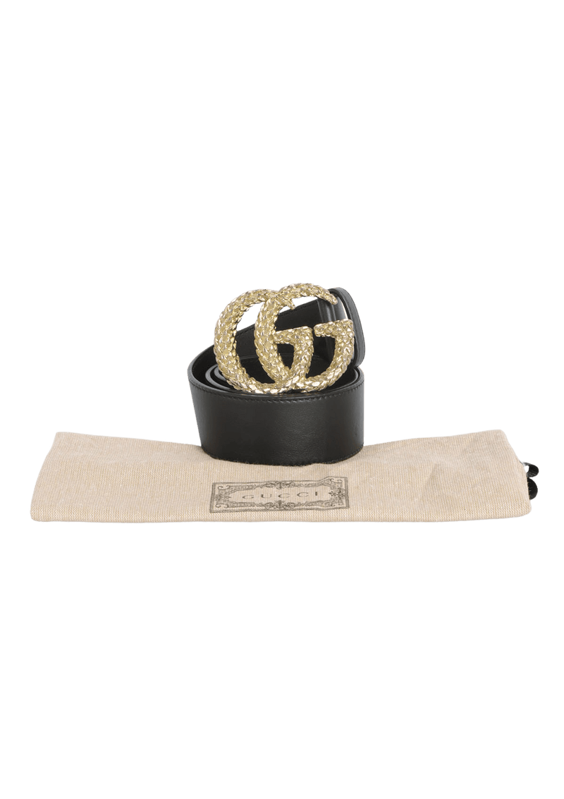 TEXTURED DOUBLE G LOGO BELT 65