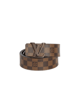 DAMIER ÉBÈNE INITIALES BELT 90