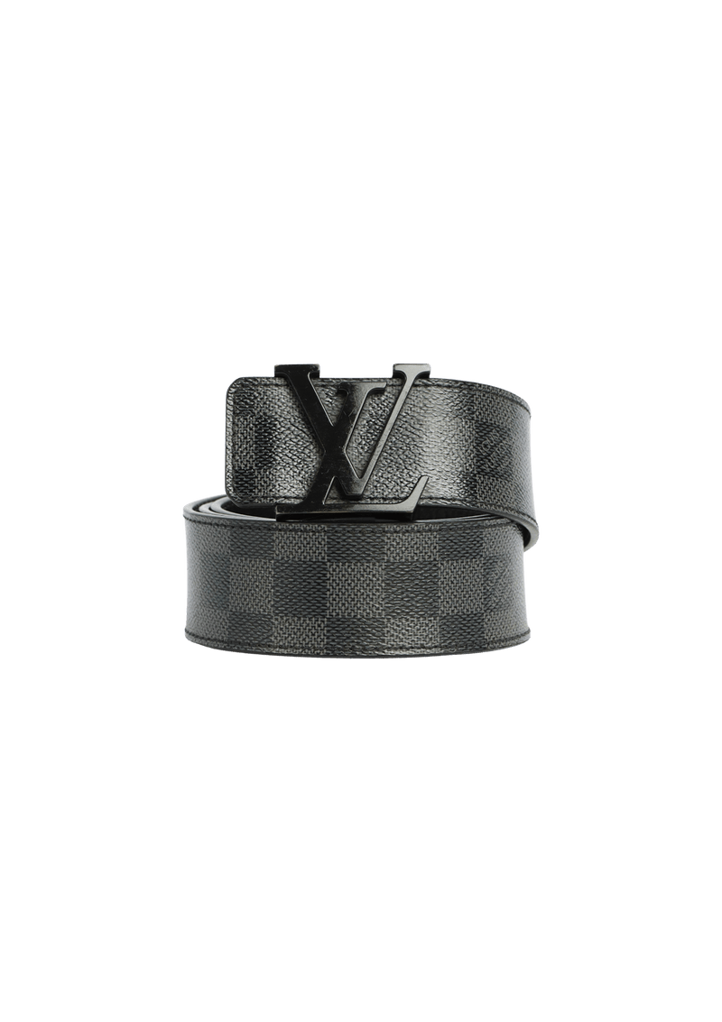 DAMIER GRAPHITE INITIALES BELT 95