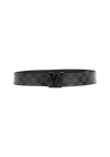 DAMIER GRAPHITE INITIALES BELT 95