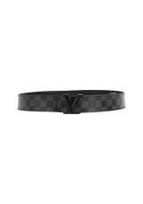 DAMIER GRAPHITE INITIALES BELT 95