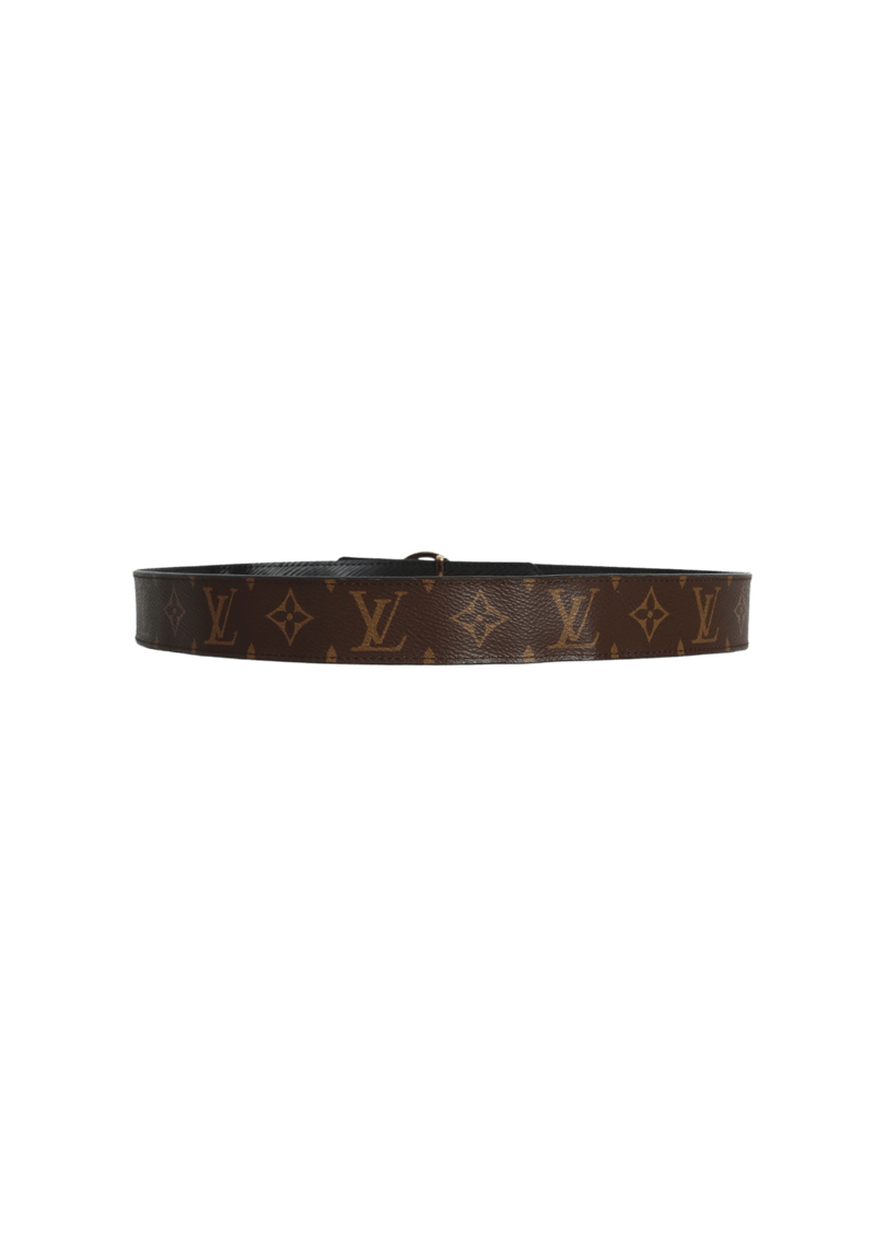 Louis Vuitton LV Circle 35mm Reversible Belt Black + Cowhide. Size 85 cm