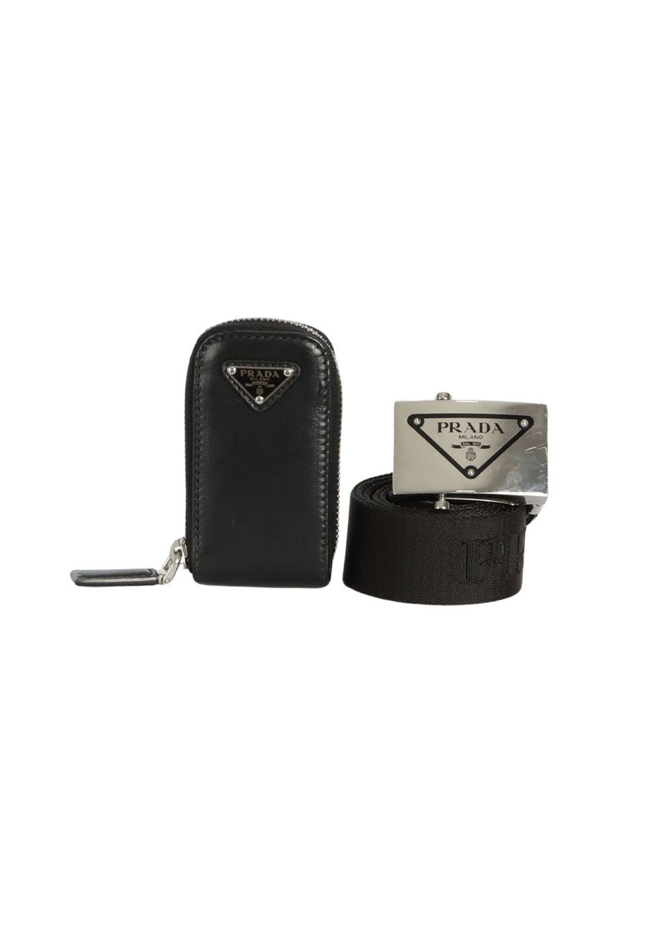 CINTO PRADA LEATHER BELT WITH POUCH PRETO ORIGINAL – Gringa