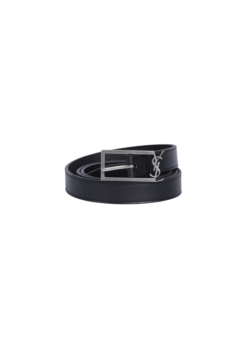 LEATHER MONOGRAM BELT 90