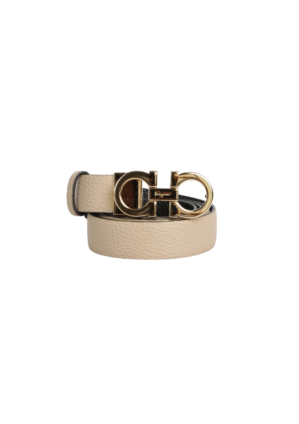 小物 Ferragamo CINTO SALVATORE FERRAGAMO GANCINI BELT 85 BEGE ORIGINAL – Gringa