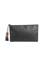 LEATHER BAMBOO CLUTCH