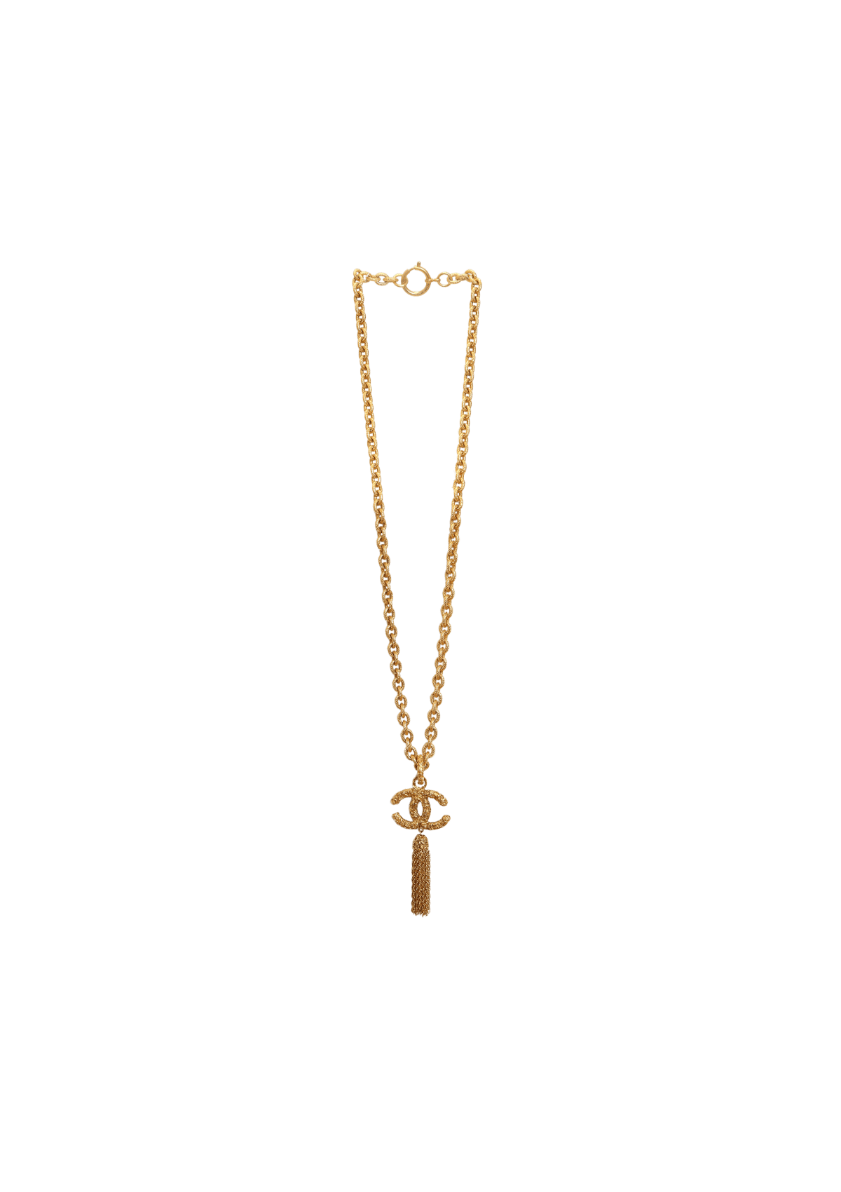 COLAR CHANEL ETRUSCAN CC TASSEL CHAIN NECKLACE DOURADO ORIGINAL