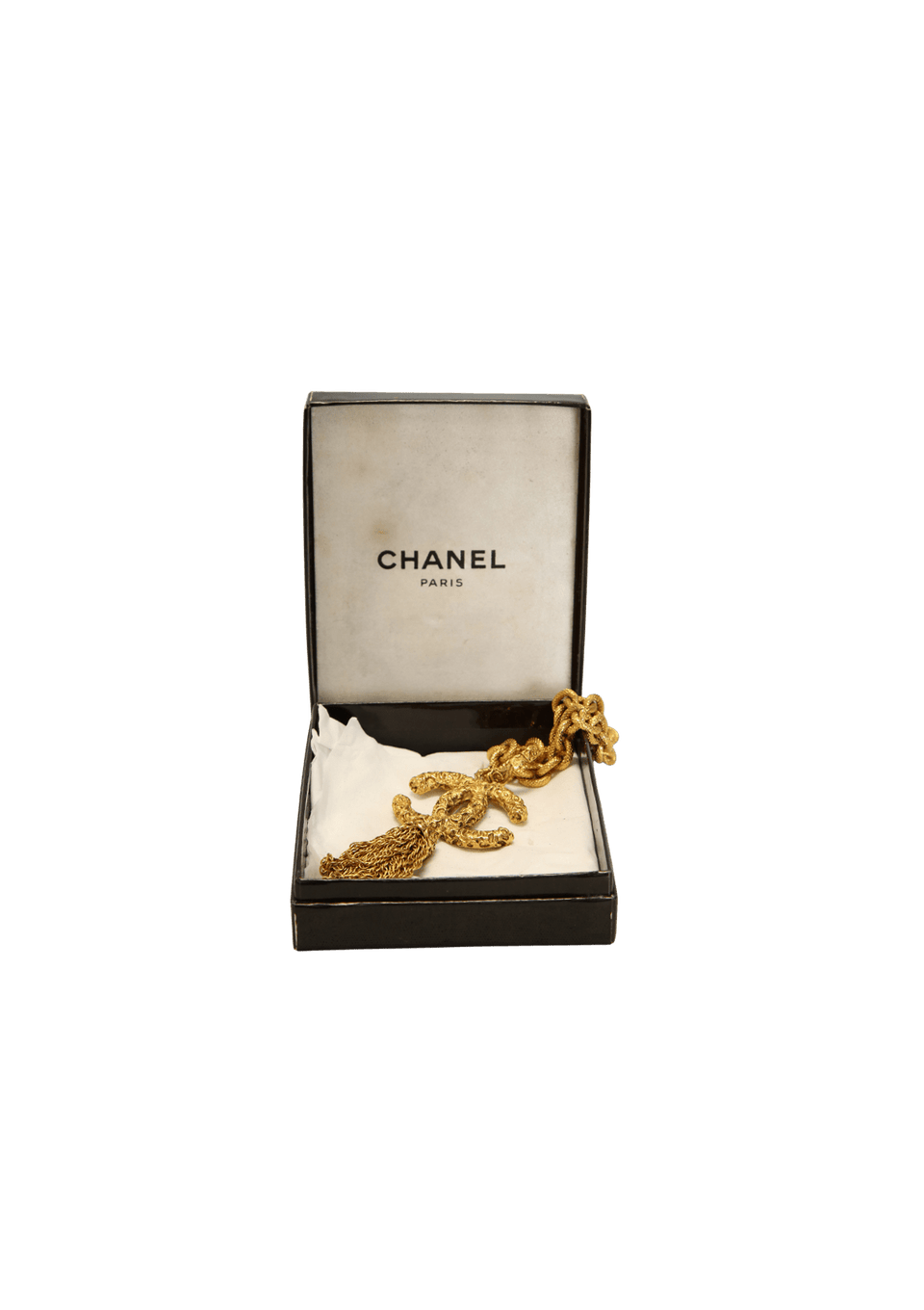 COLAR CHANEL ETRUSCAN CC TASSEL CHAIN NECKLACE DOURADO ORIGINAL COLAR CHANEL ETRUSCAN CC TASSEL CHAIN NECKLACE DOURADO ORIGINAL
