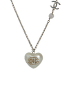 HEART PENDANT CC LOGO NECKLACE