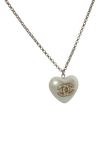 HEART PENDANT CC LOGO NECKLACE