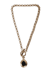 80'S VINTAGE ONIX 18K NECKLACE