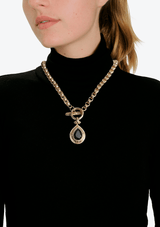 80'S VINTAGE ONIX 18K NECKLACE