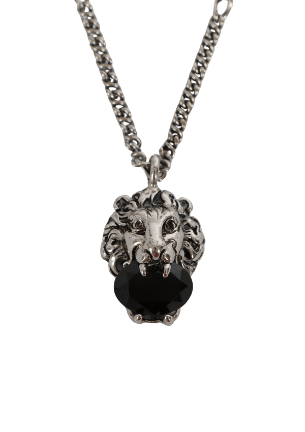 CRYSTAL LION HEAD PENDANT NECKLACE