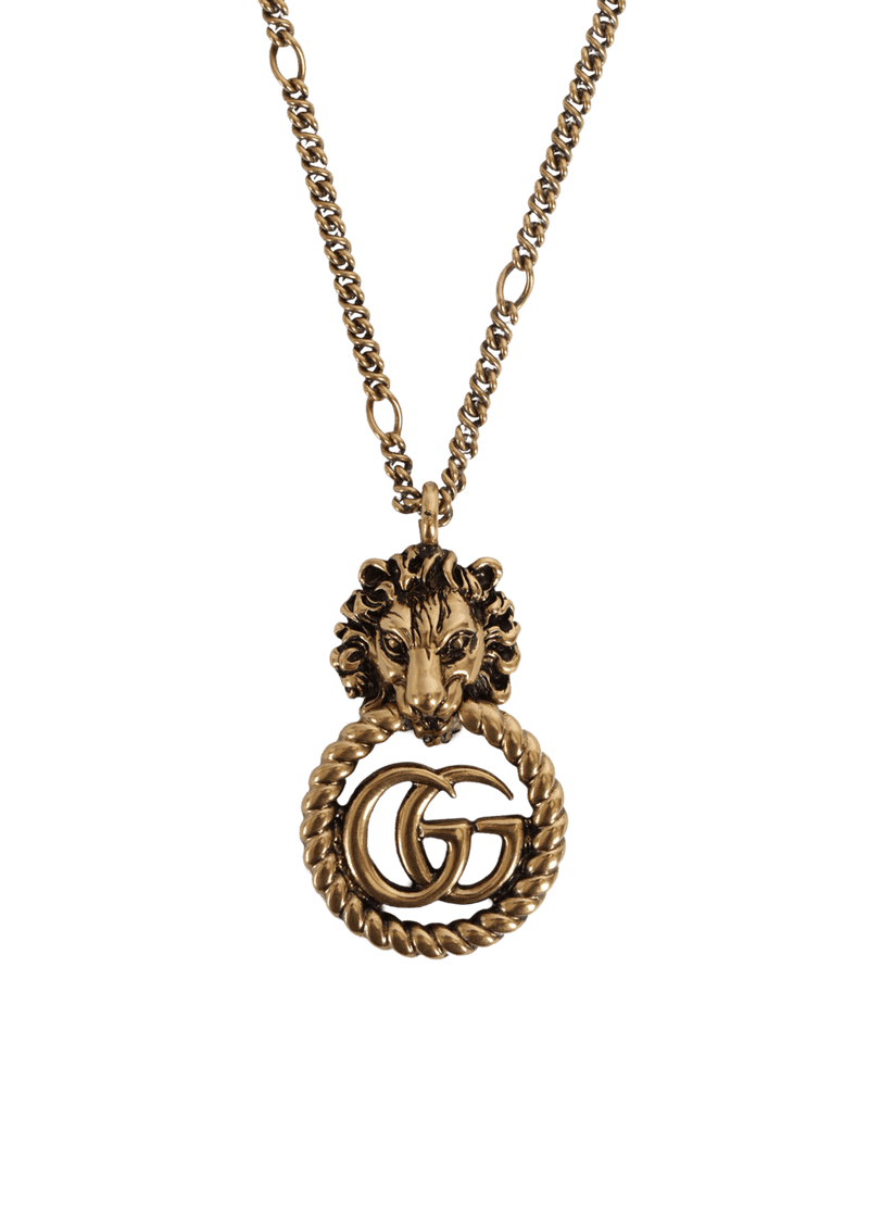 LION HEAD DOUBLE G NECKLACE