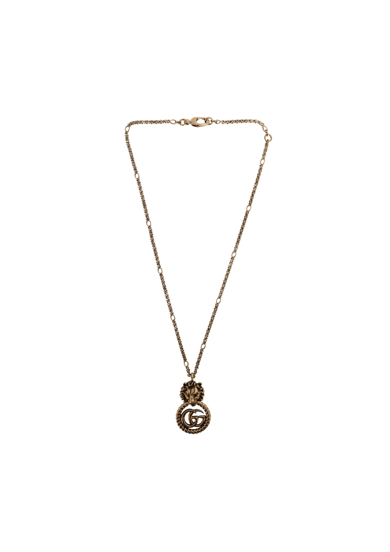 LION HEAD DOUBLE G NECKLACE