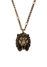 LION HEAD PENDANT NECKLACE