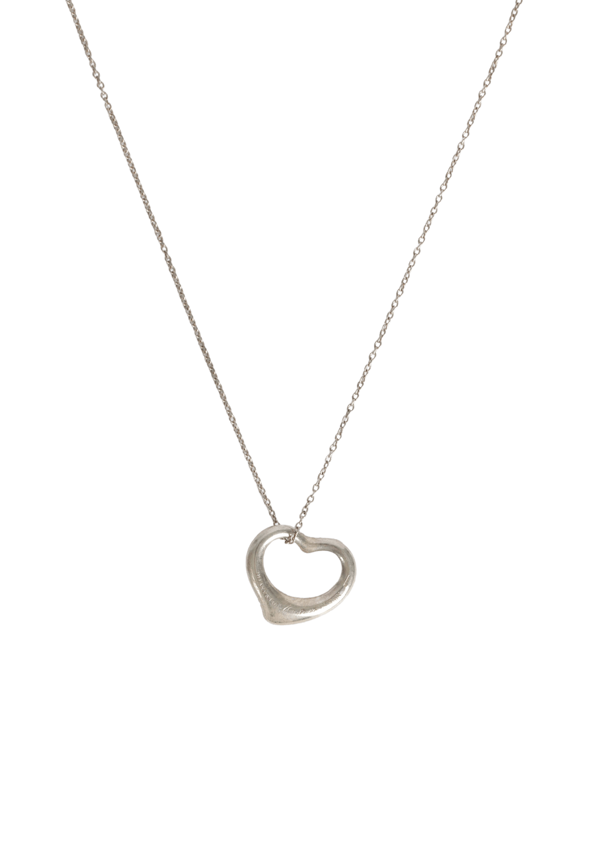 COLAR TIFFANY & CO ELSA PERETTI OPEN HEART NECKLACE PRATA ORIGINAL