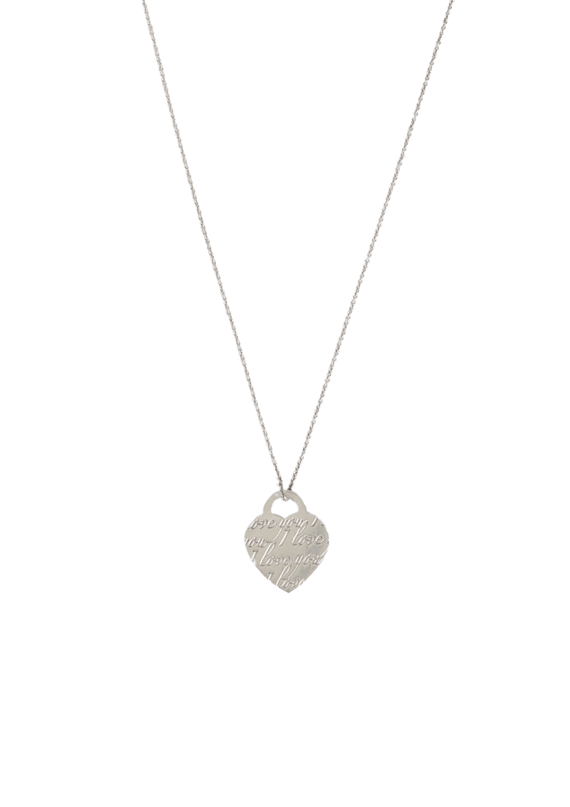 NOTES “I LOVE YOU” HEART TAG NECKLACE