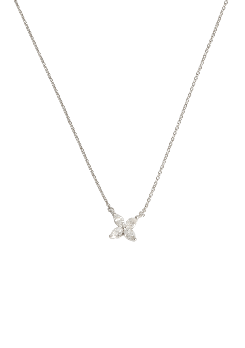 PLATINUM DIAMOND VICTORIA FLOWER NECKLACE