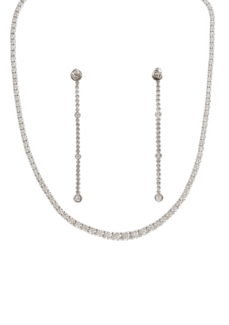 RIVIERA DIAMONDS NECKLACE & EARRING 18K SET