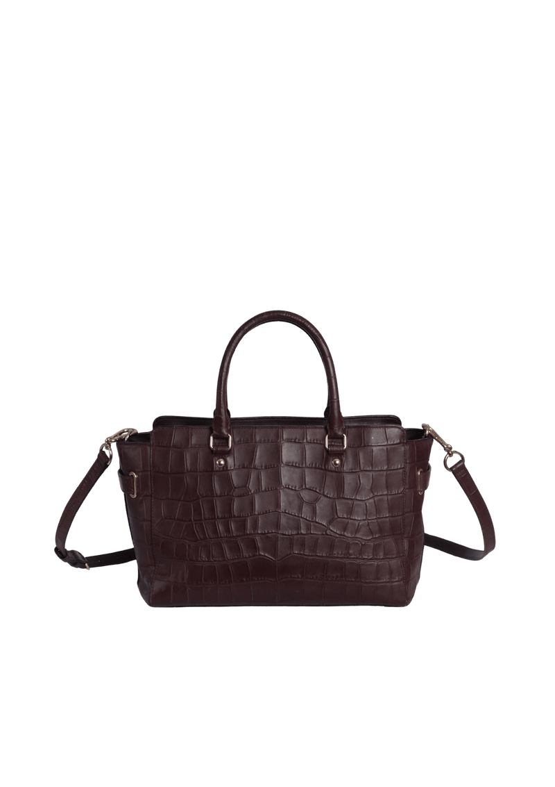 CROCODILE EMBOSSED BLAKE CARRYALL SATCHEL