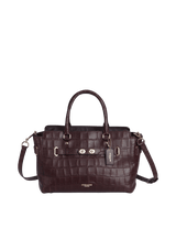 CROCODILE EMBOSSED BLAKE CARRYALL SATCHEL