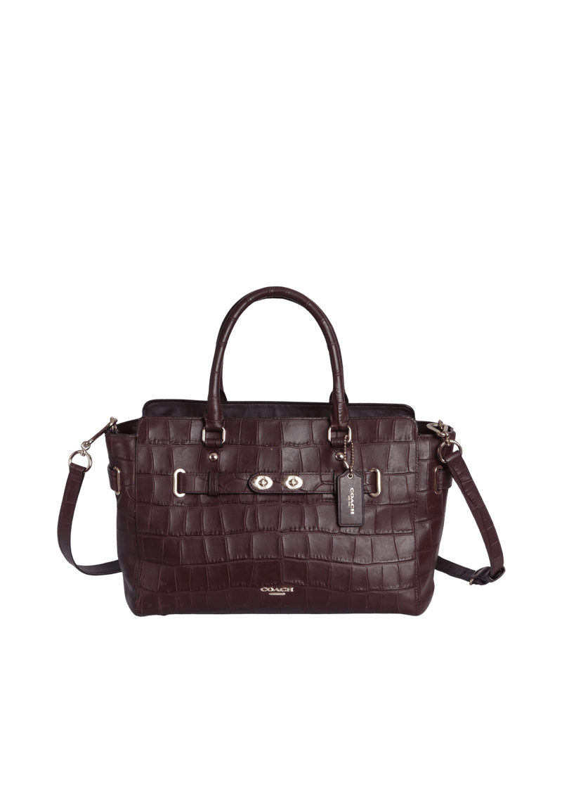 CROCODILE EMBOSSED BLAKE CARRYALL SATCHEL