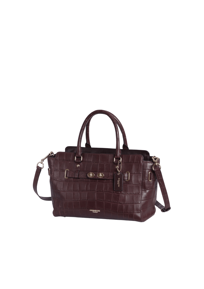 CROCODILE EMBOSSED BLAKE CARRYALL SATCHEL