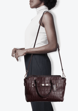 CROCODILE EMBOSSED BLAKE CARRYALL SATCHEL