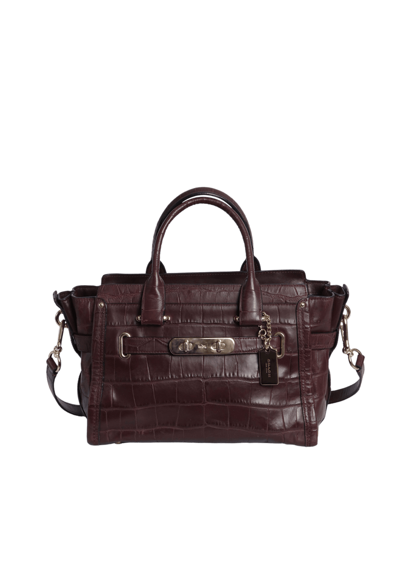 CROCODILE EMBOSSED SWAGGER BAG