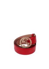 GUCCISSIMA INTERLOCKING G LOGO BELT 85