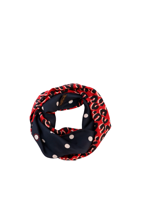 LEOPARD SNOOD INFINITY SILK SCARF