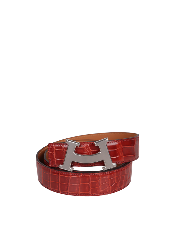 CROCODILE REVERSIBLE H BUCKLE BELT 90