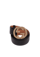 GUCCISSIMA INTERLOCKING G LOGO BELT