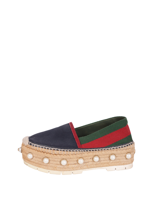 WEB RAFFIA PLATFORM SNEAKERS