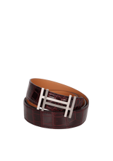 CROCODILE REVERSIBLE H BUCKLE BELT 90