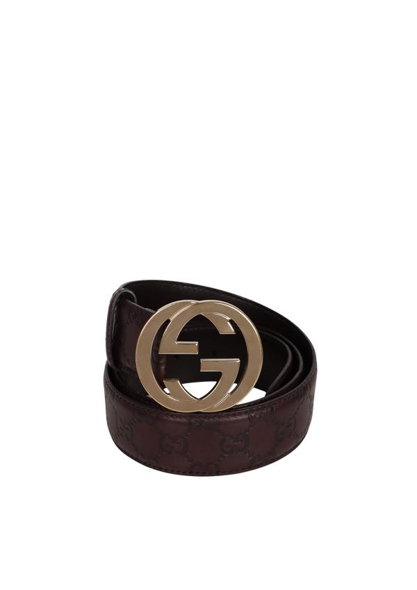 GUCCISSIMA INTERLOCKING G LOGO BELT