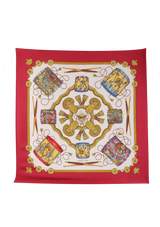 LES TAMBOURS PRINTED SILK SCARF
