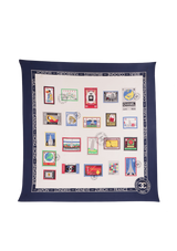 TRAVEL STAMP SILK SCARF