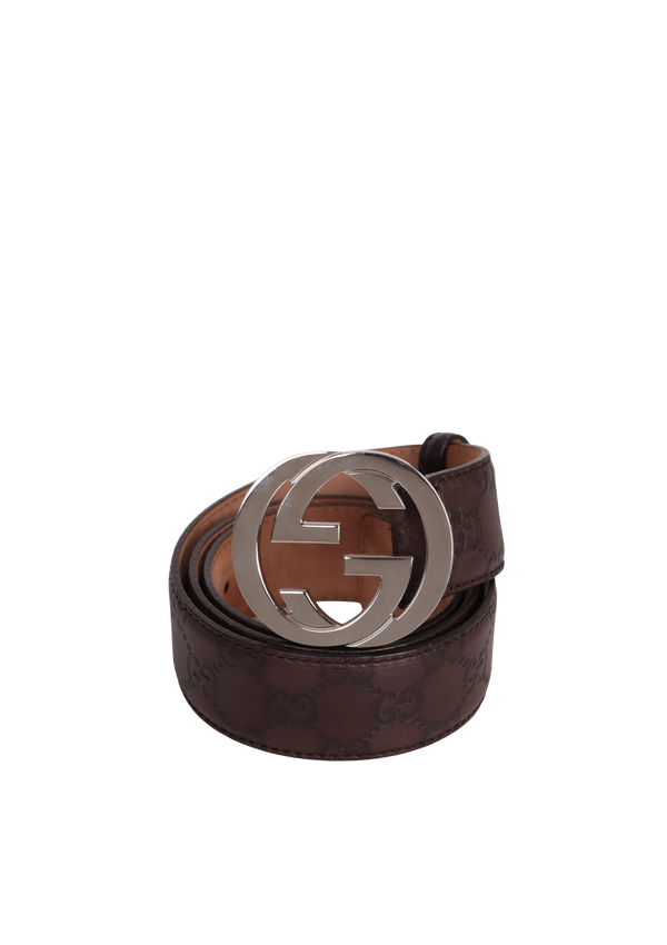 GUCCISSIMA INTERLOCKING G LOGO BELT